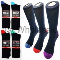 MENS 3PK COLOUR HEEL & TOE SOCKS